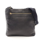 Prada Shoulder Bag Logo Black Leather