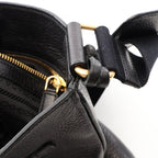 Prada Shoulder Bag Logo Black Leather — view 7