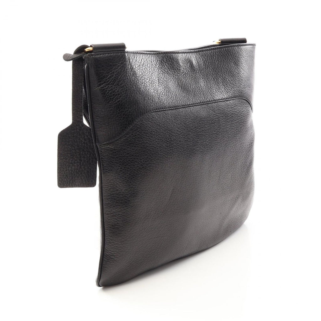 Prada Shoulder Bag Logo Black Leather — view 2