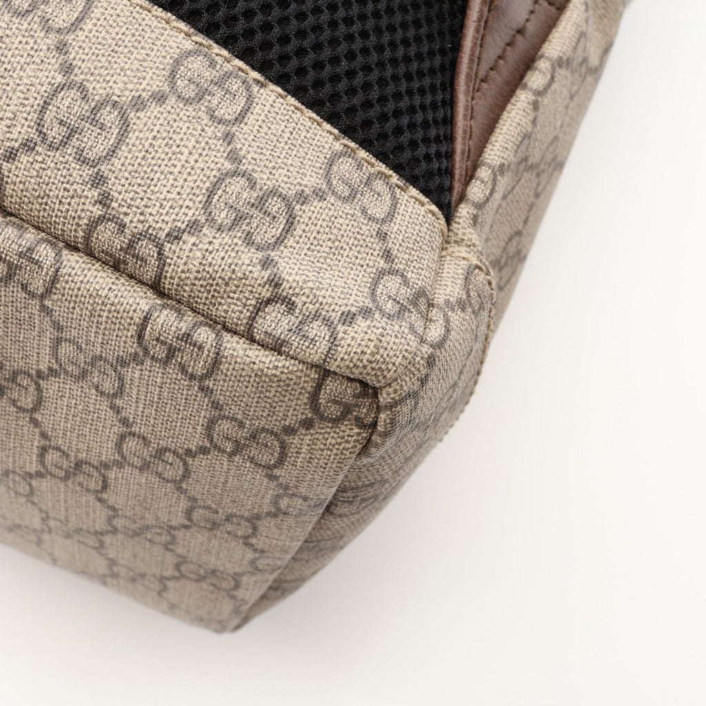 Gucci Backpack GG Supreme Cat Head Web Line Beige Canvas Leather Courier — view 5