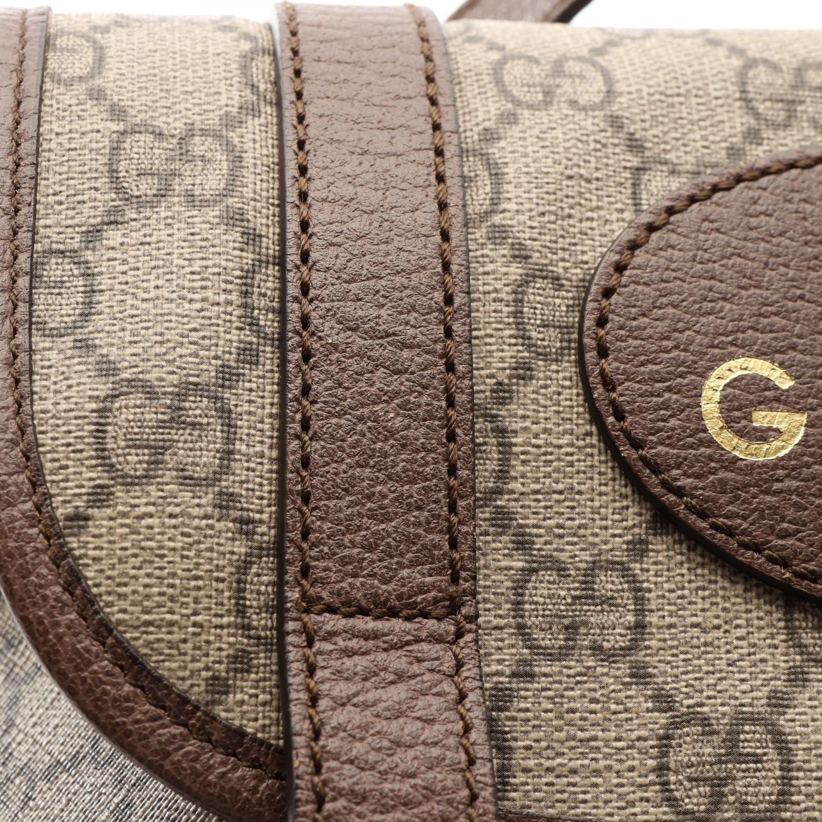 Gucci Backpack GG Supreme Cat Head Web Line Beige Canvas Leather Courier — view 8