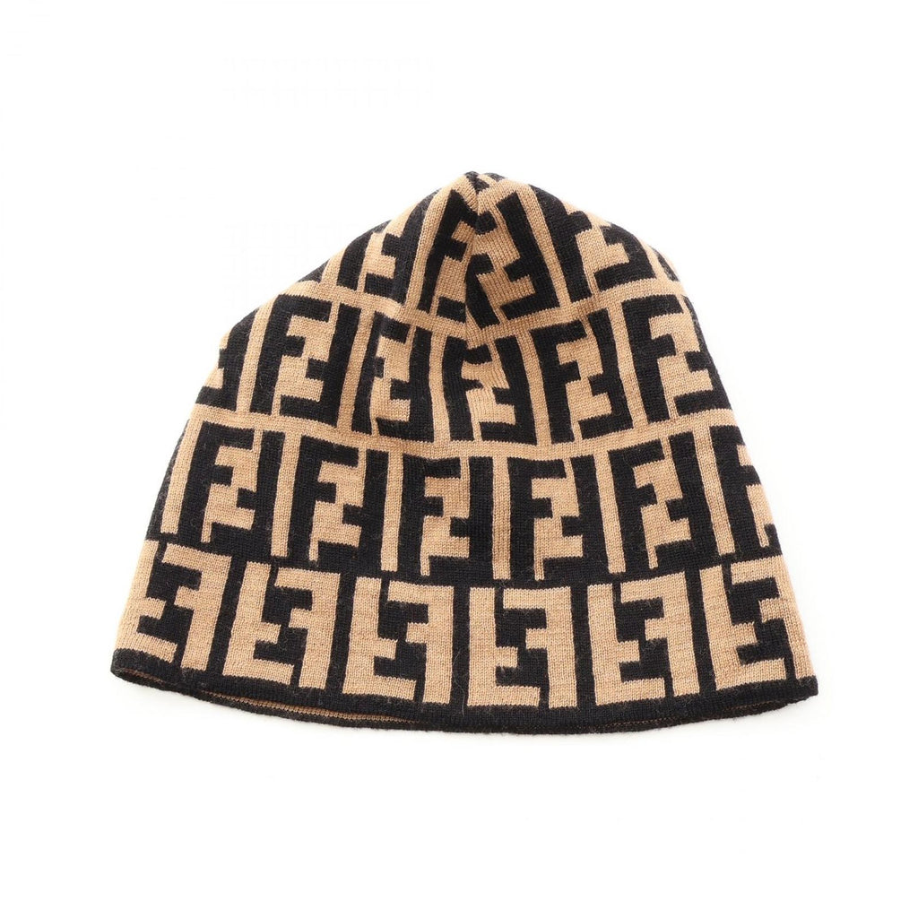 Fendi Knit Cap Zucca Beige Wool — view 2