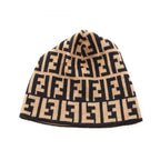 Fendi Knit Cap Zucca Beige Wool — view 2