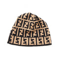Fendi Knit Cap Zucca Beige Wool