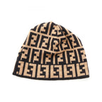 Fendi Knit Cap Zucca Beige Wool
