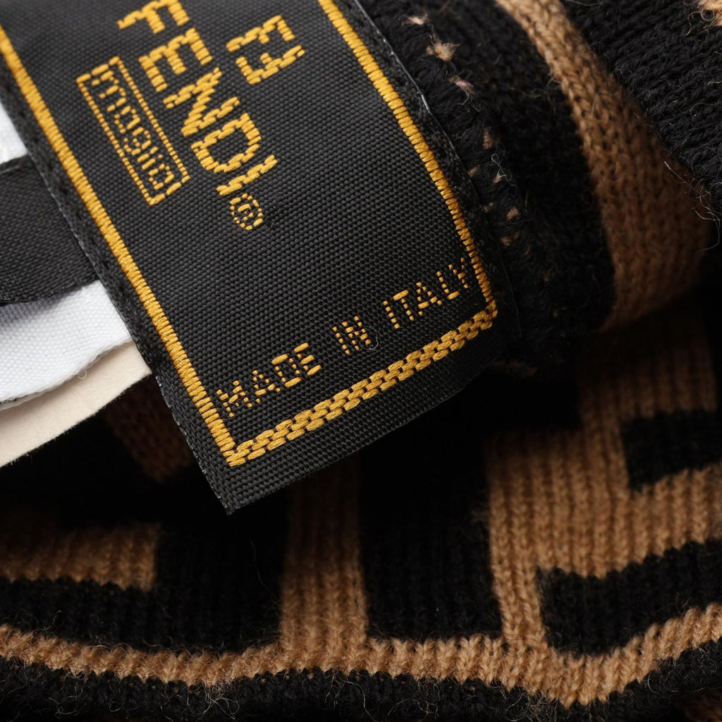 Fendi Knit Cap Zucca Beige Wool — view 6