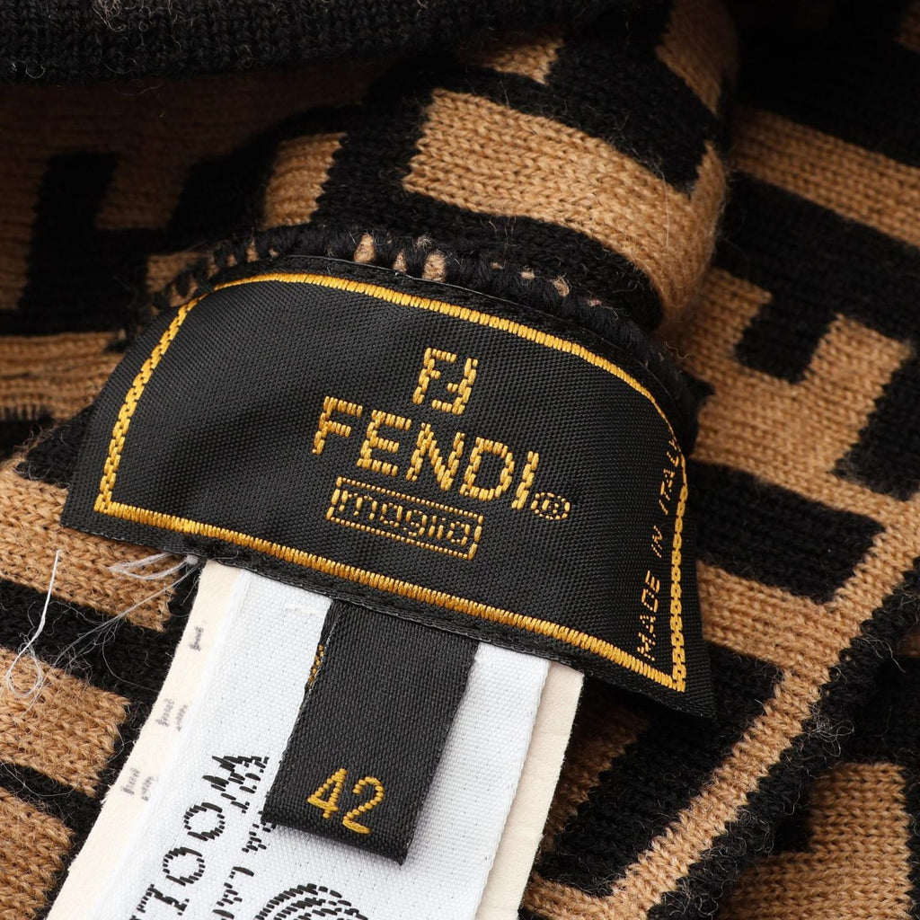 Fendi Knit Cap Zucca Beige Wool — view 4