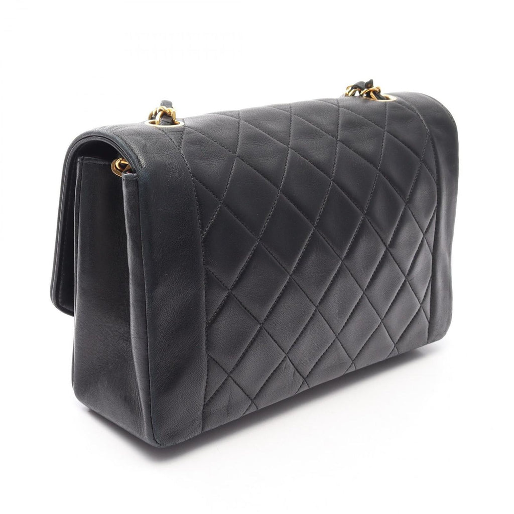 Chanel Shoulder Bag Quilted Diana Flap Black Lambskin Chain — view 2