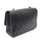 Chanel Shoulder Bag Quilted Diana Flap Black Lambskin Chain — view 2