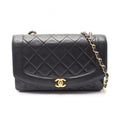 Chanel Shoulder Bag Quilted Diana Flap Black Lambskin Chain