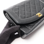 Chanel Shoulder Bag Quilted Diana Flap Black Lambskin Chain — view 9