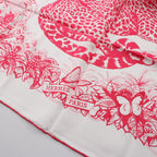 Hermes Scarf Carre 90 Tatouage Jungle Love White Pink Silk — view 7