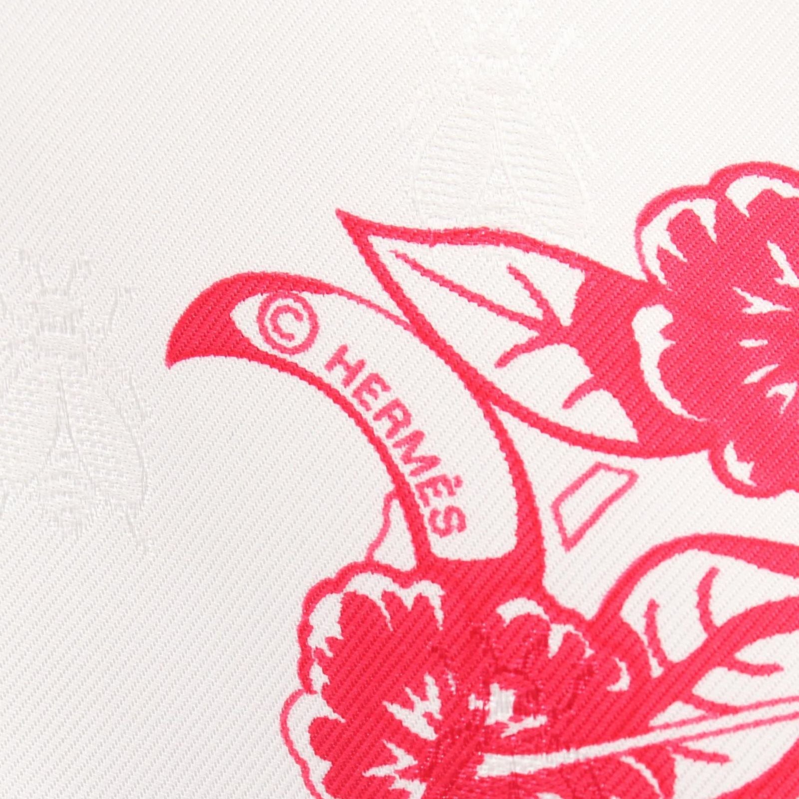 Hermes Scarf Carre 90 Tatouage Jungle Love White Pink Silk — view 2