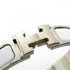 Hermes Bangle Clic Clac PM Metal Silver White Bracelet — view 7