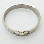 Hermes Bangle Clic Clac PM Metal Silver White Bracelet — view 3