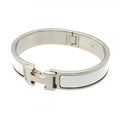 Hermes Bangle Clic Clac PM Metal Silver White Bracelet