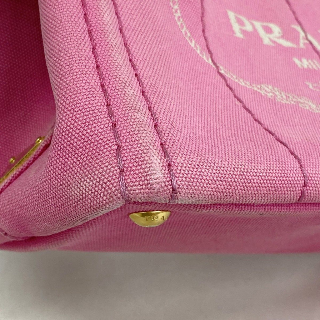 Prada Handbag Canapa Canvas Pink Gold 2-Way — view 6