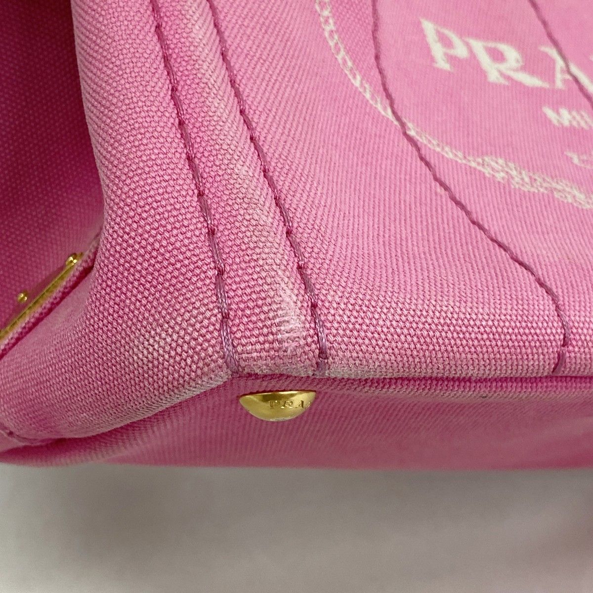 Prada Handbag Canapa Canvas Pink Gold 2-Way — view 6