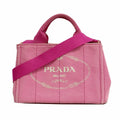 Prada Handbag Canapa Canvas Pink Gold 2-Way