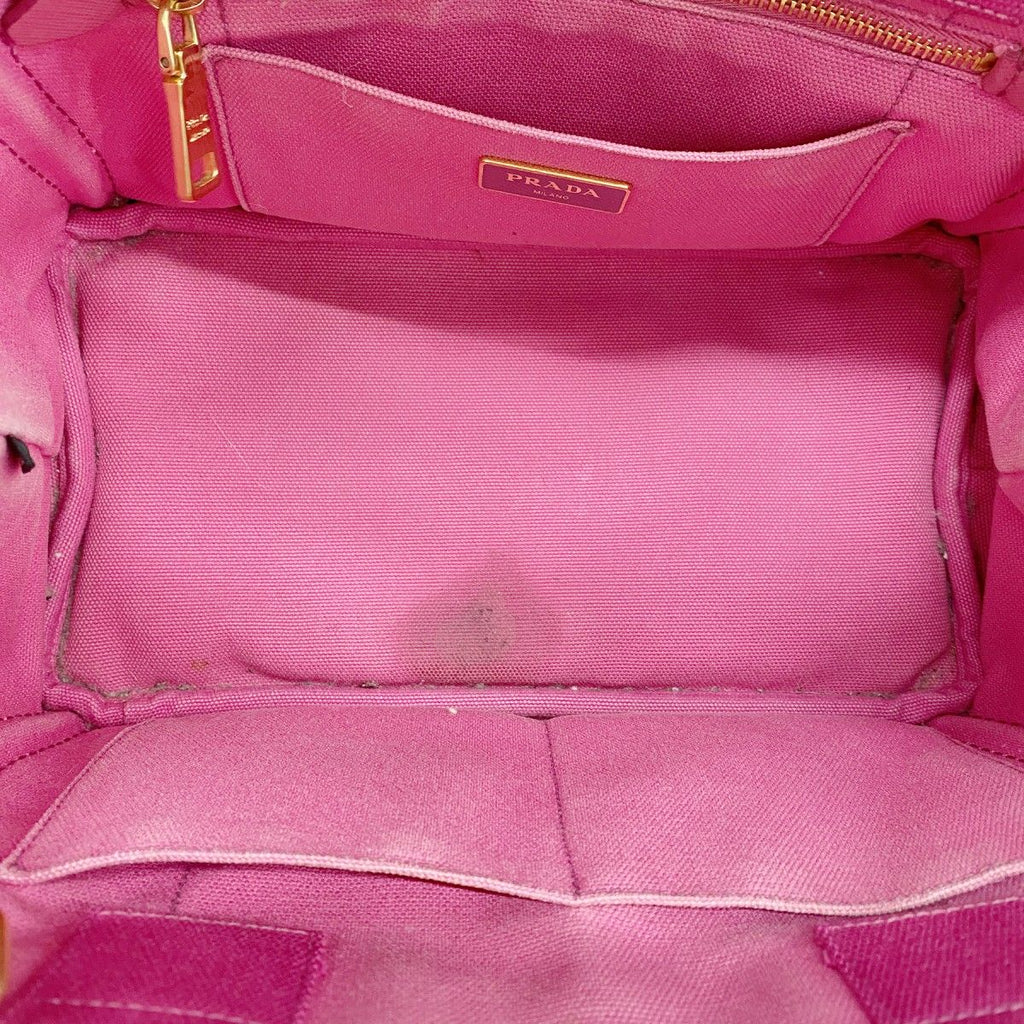 Prada Handbag Canapa Canvas Pink Gold 2-Way — view 4