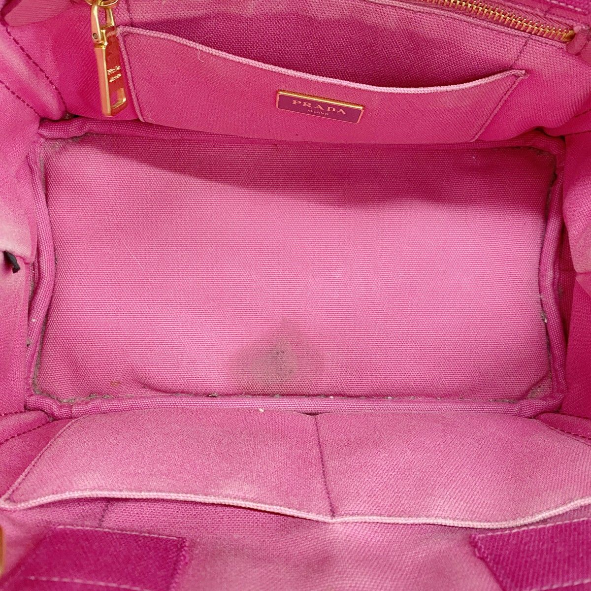 Prada Handbag Canapa Canvas Pink Gold 2-Way — view 4
