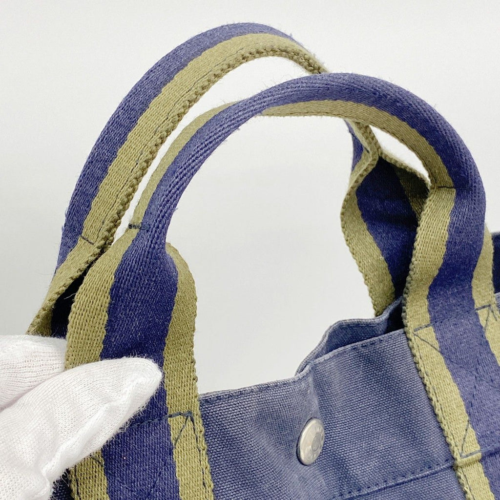 Hermes Tote Fourre Tout MM Canvas Navy Khaki Silver — view 9