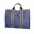 Hermes Tote Fourre Tout MM Canvas Navy Khaki Silver