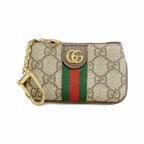 Gucci Coin Case Ophidia Brown Gold