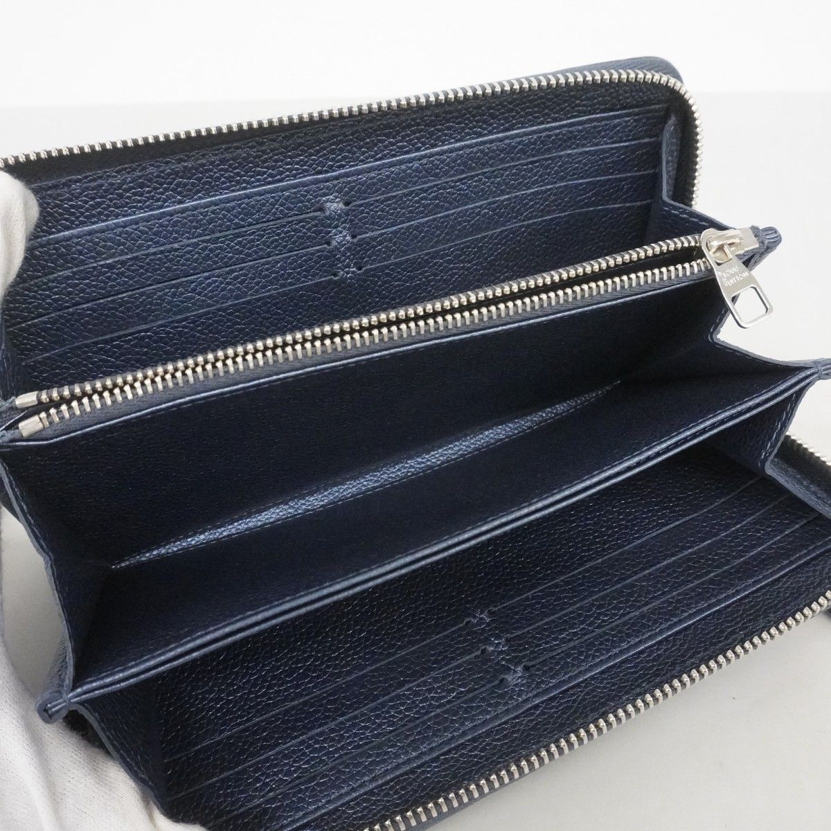 Louis Vuitton Wallet Monogram Empreinte Zippy Metallic Blue — view 3