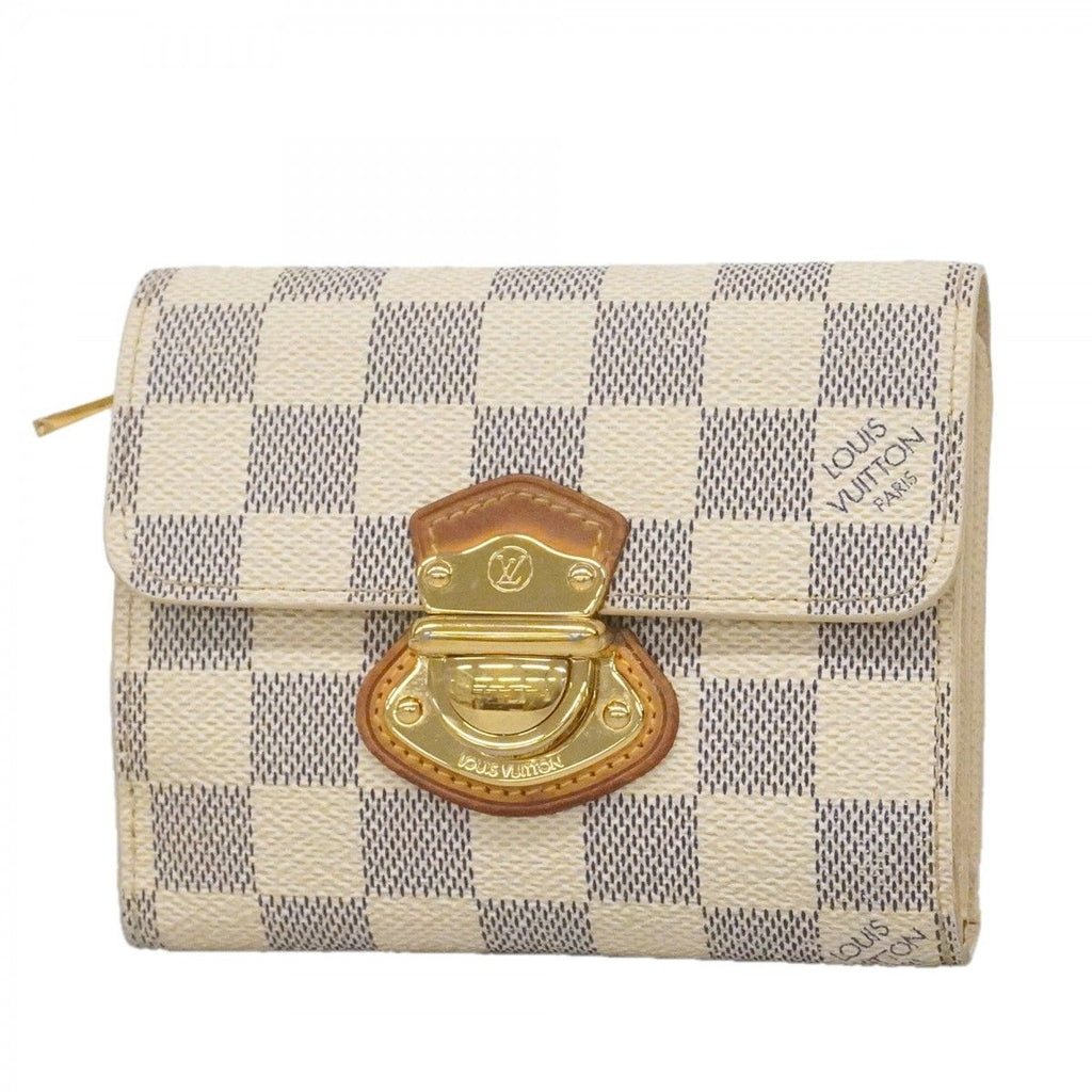 Louis Vuitton Trifold Wallet Damier Azur Portefeuille Joy White