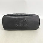 Chanel Shoulder Bag Quilted Caviar Leather Black Gold — view 3