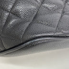 Chanel Shoulder Bag Quilted Caviar Leather Black Gold — view 6
