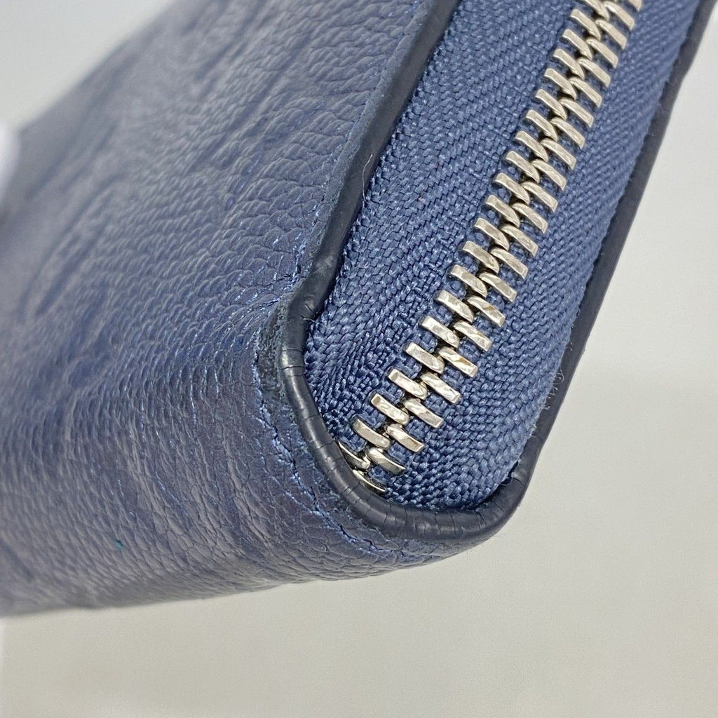 Louis Vuitton Wallet Monogram Empreinte Zippy Metallic Blue — view 5
