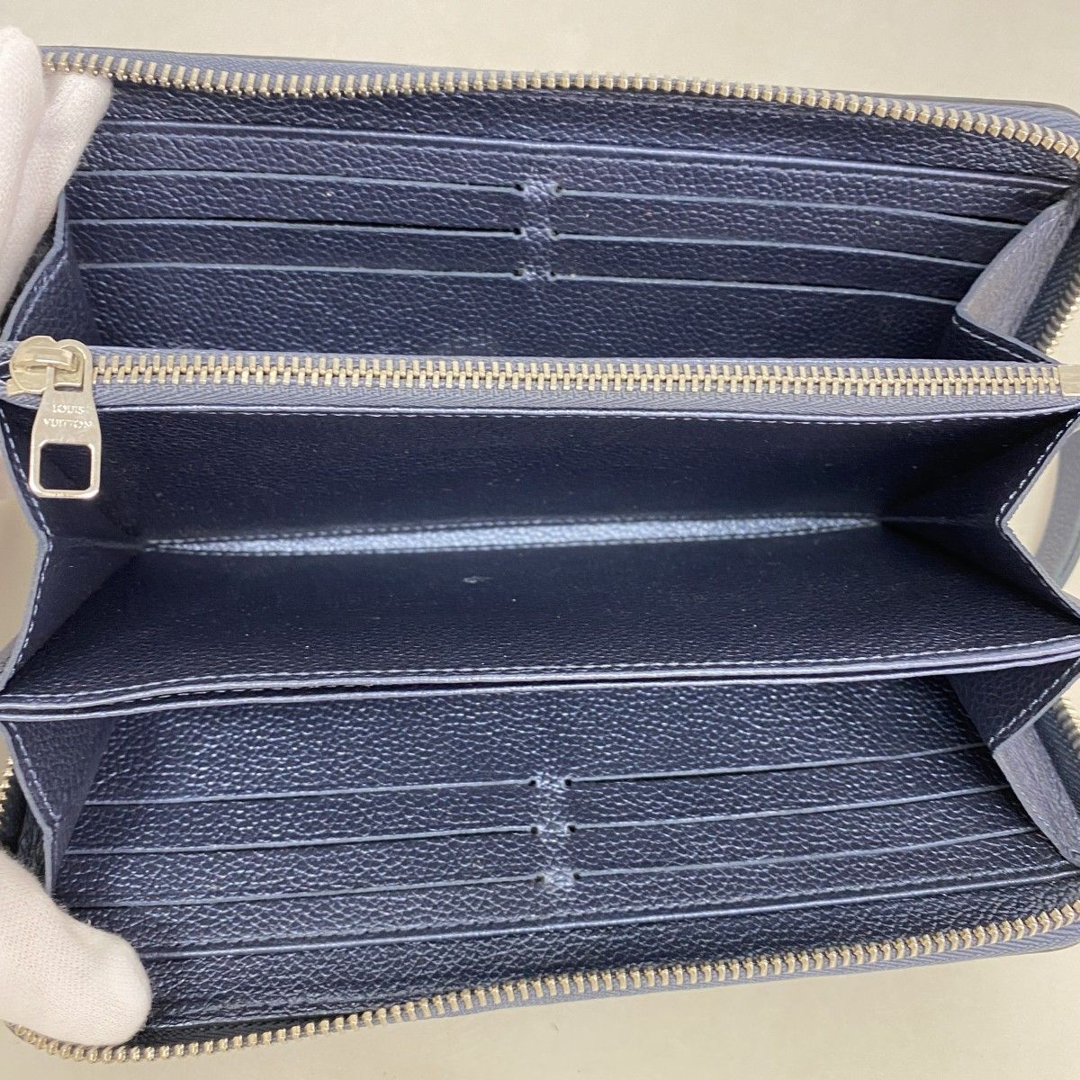Louis Vuitton Wallet Monogram Empreinte Zippy Metallic Blue — view 3