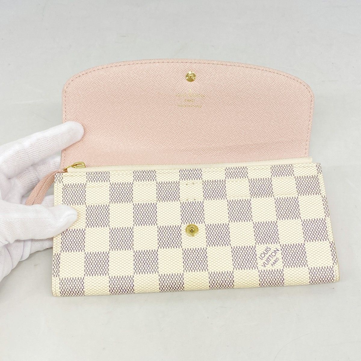 Louis Vuitton Wallet Damier Azur Portefeuille Emily Rose Velours — view 9