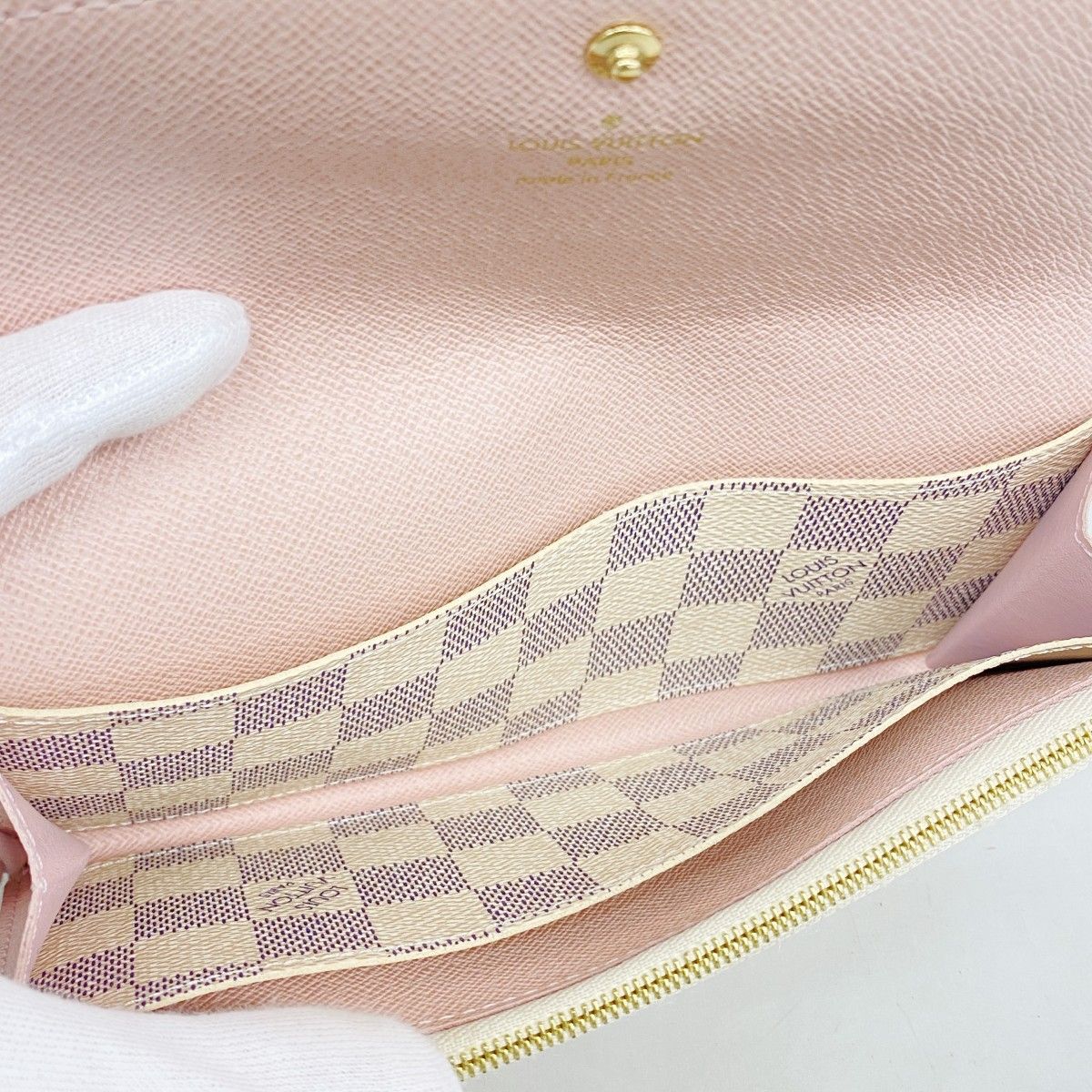 Louis Vuitton Wallet Damier Azur Portefeuille Emily Rose Velours — view 3