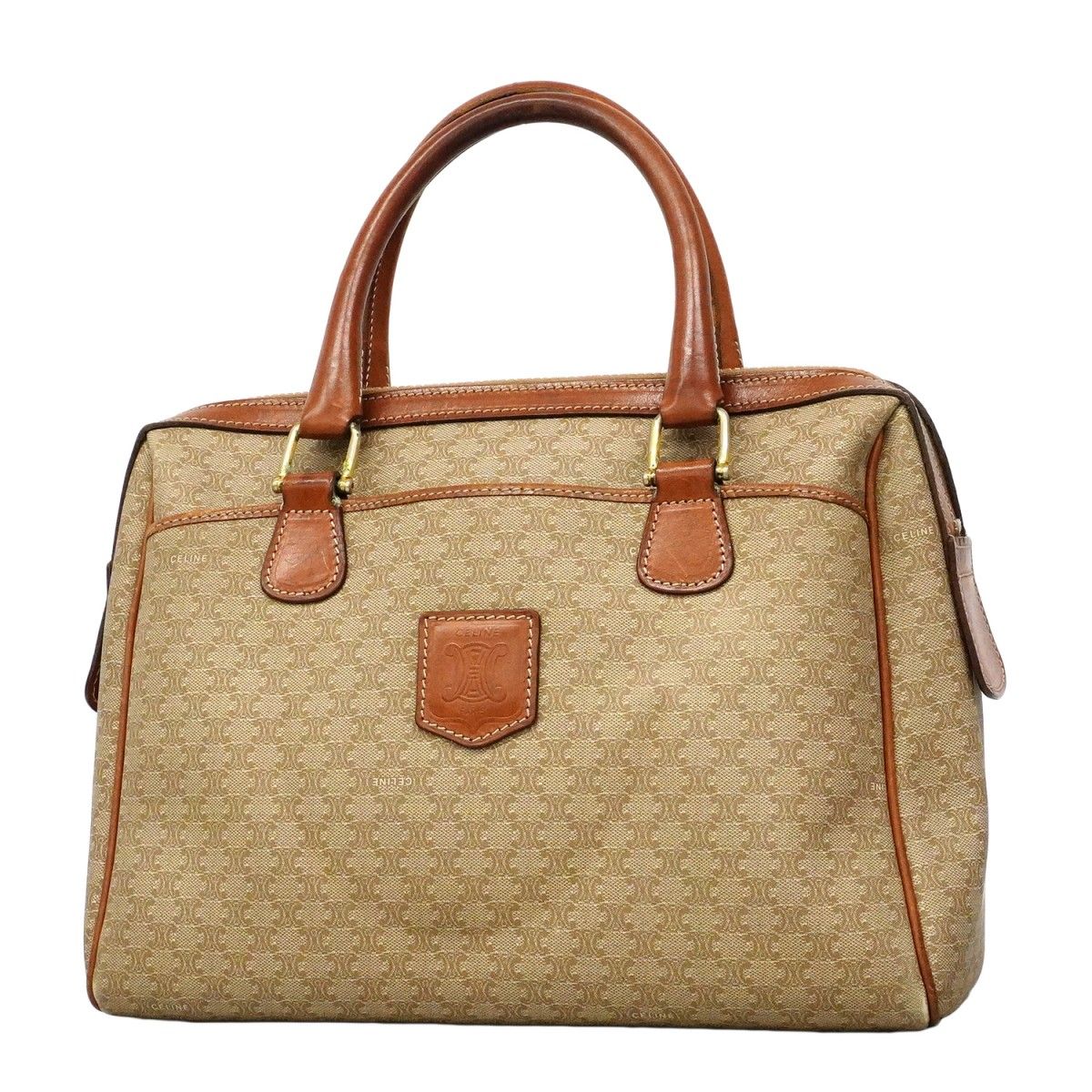 Celine Handbag Macadam Brown Gold