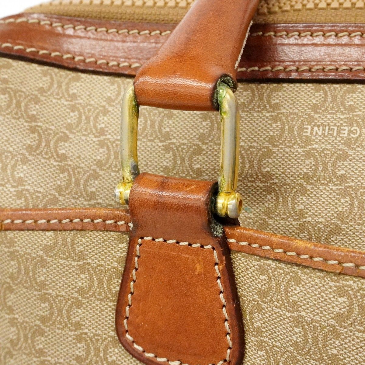 Celine Handbag Macadam Brown Gold — view 8