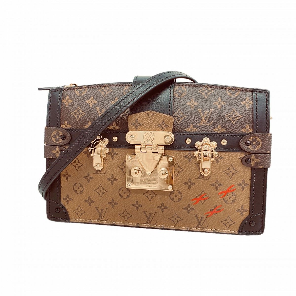 Louis Vuitton Shoulder Bag Monogram Reverse Trunk Clutch Brown