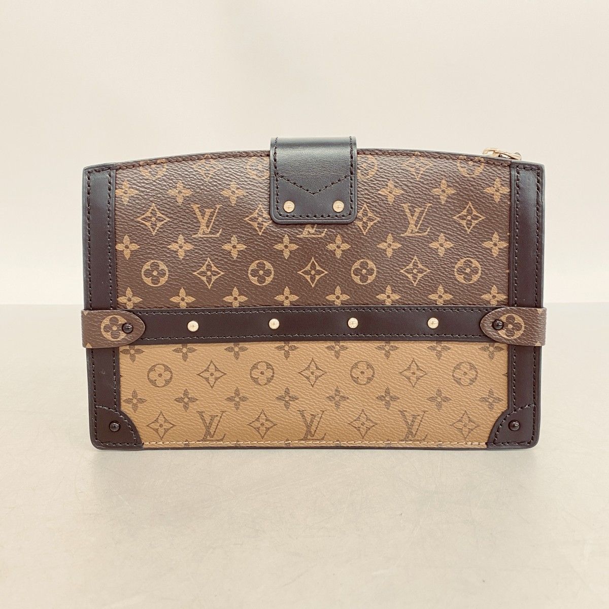 Louis Vuitton Shoulder Bag Monogram Reverse Trunk Clutch Brown — view 9