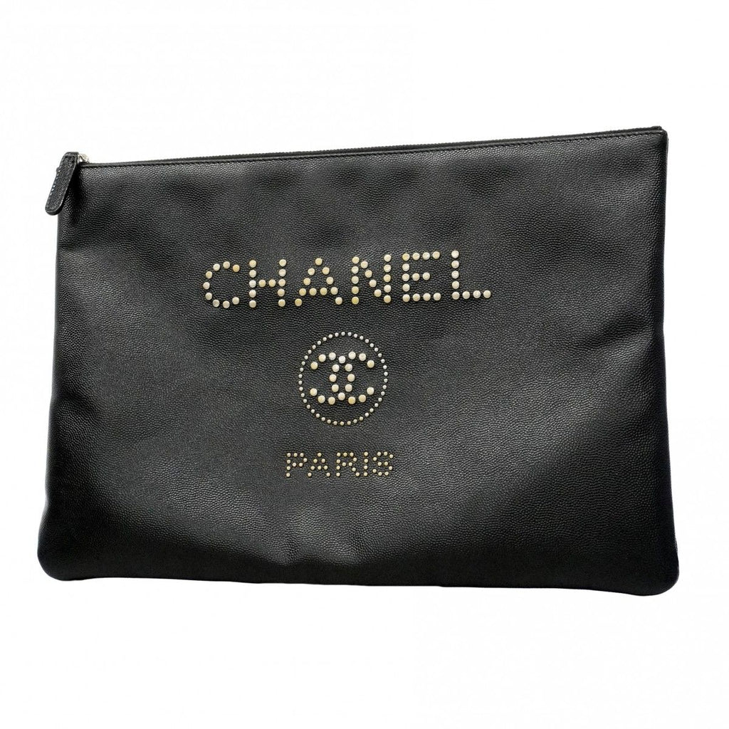 Chanel Clutch Deauville Black Gold Silver