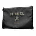 Chanel Clutch Deauville Black Gold Silver