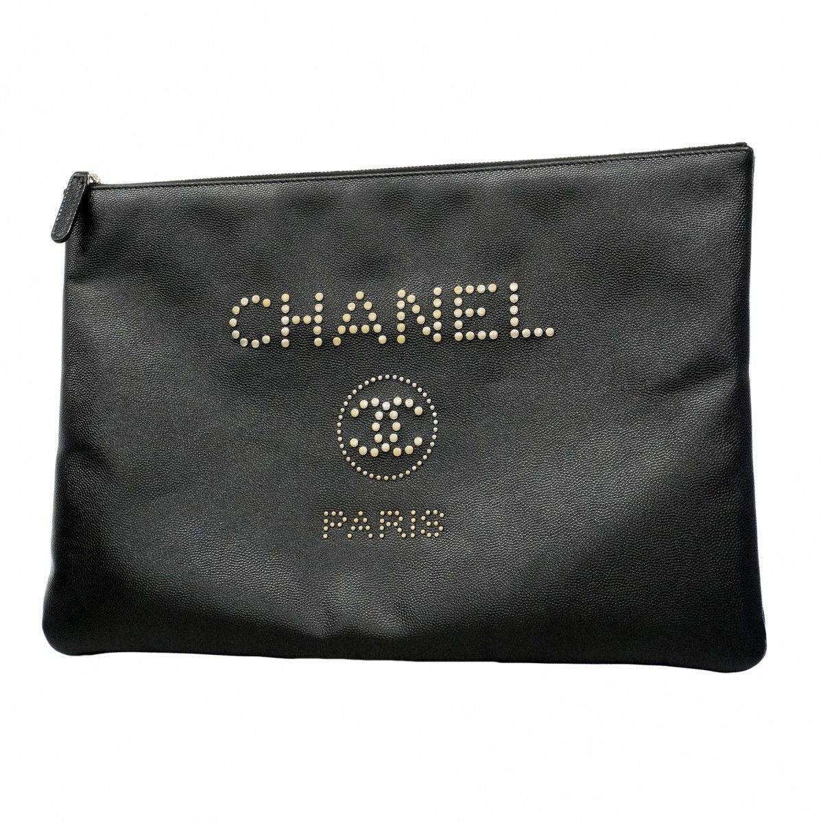 Chanel Clutch Deauville Black Gold Silver