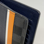 Louis Vuitton Wallet Epi Damier Graphite Portefeuille Brazza NM Blue Marine — view 6