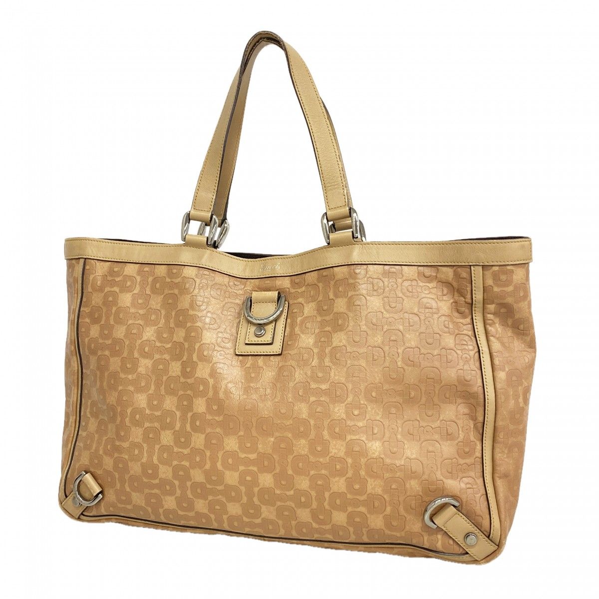 Gucci Tote Abbey Leather Beige Silver