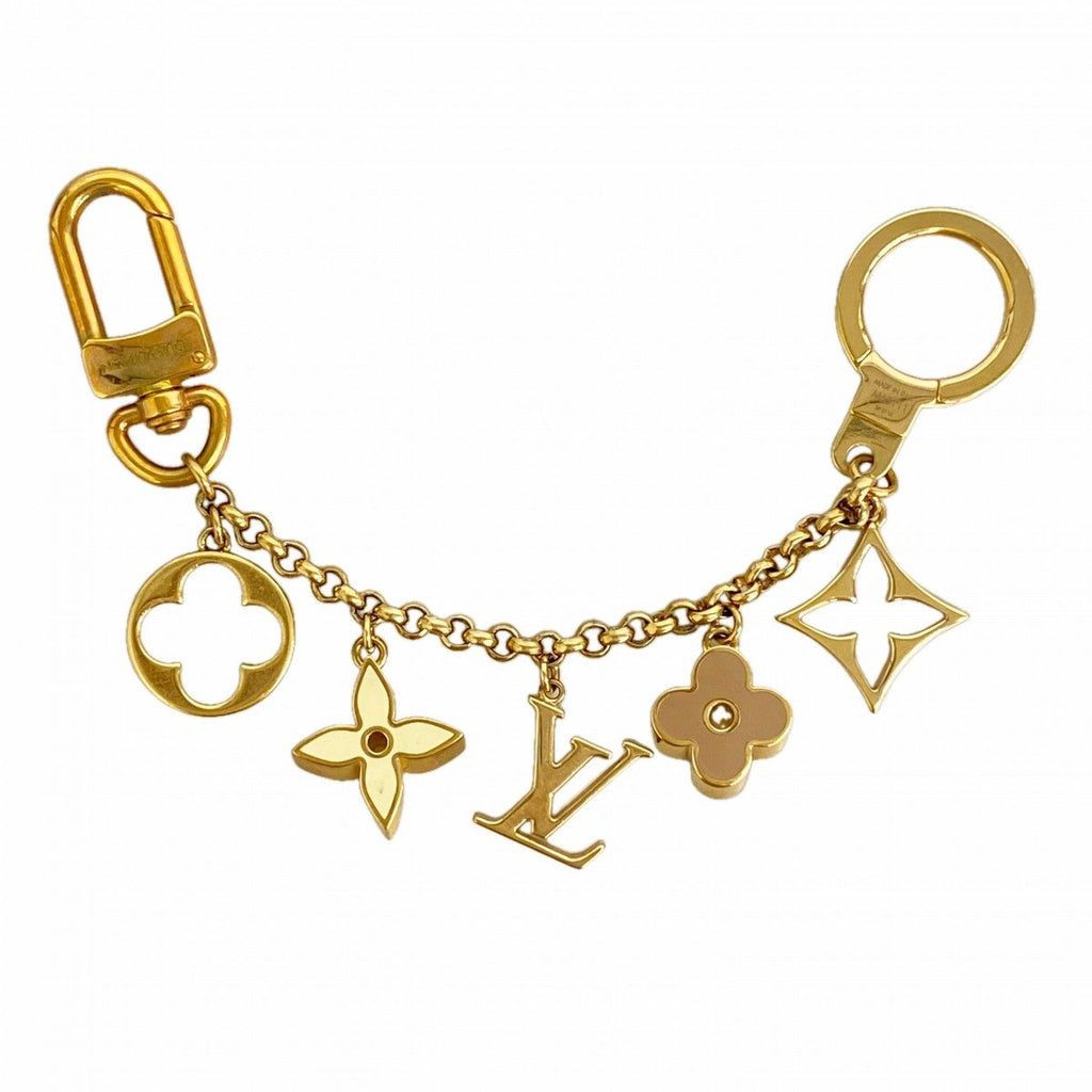 Louis Vuitton Key Holder Charm Fleur de Monogram Gold Multicolor