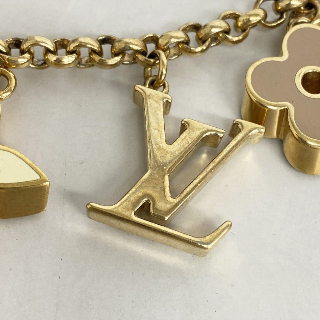 Louis Vuitton Key Holder Charm Fleur de Monogram Gold Multicolor — view 5