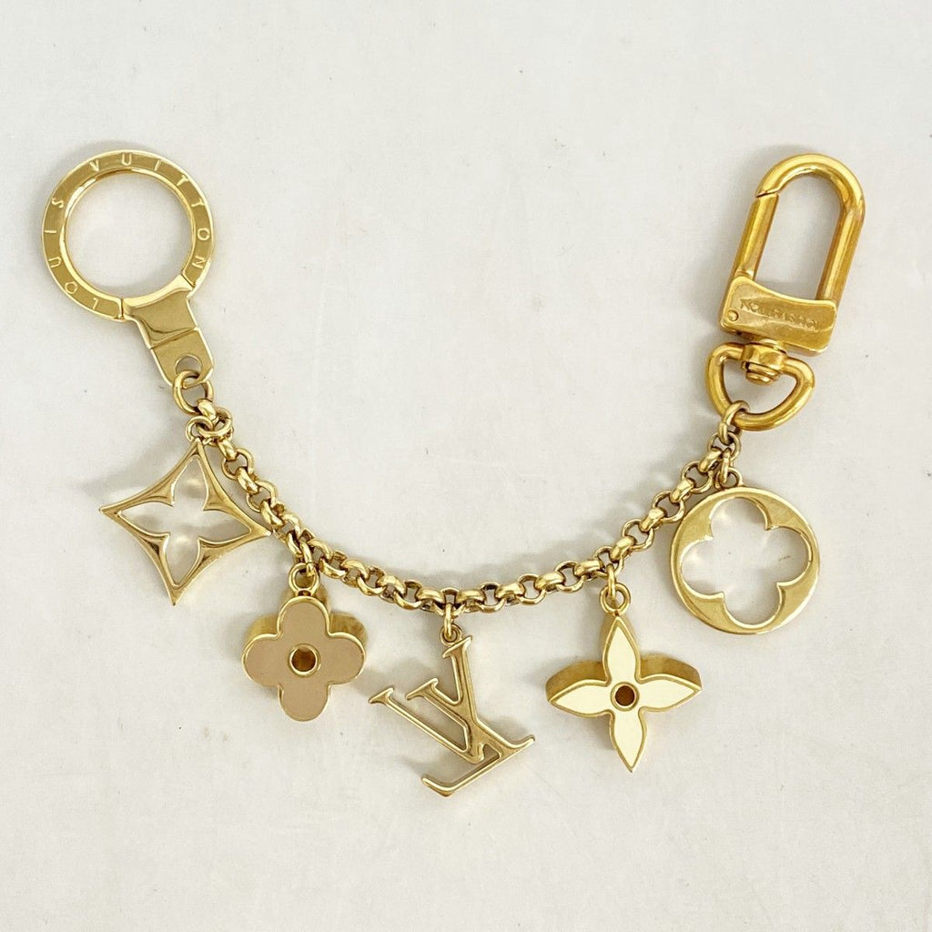 Louis Vuitton Key Holder Charm Fleur de Monogram Gold Multicolor — view 7