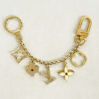 Louis Vuitton Key Holder Charm Fleur de Monogram Gold Multicolor — view 7
