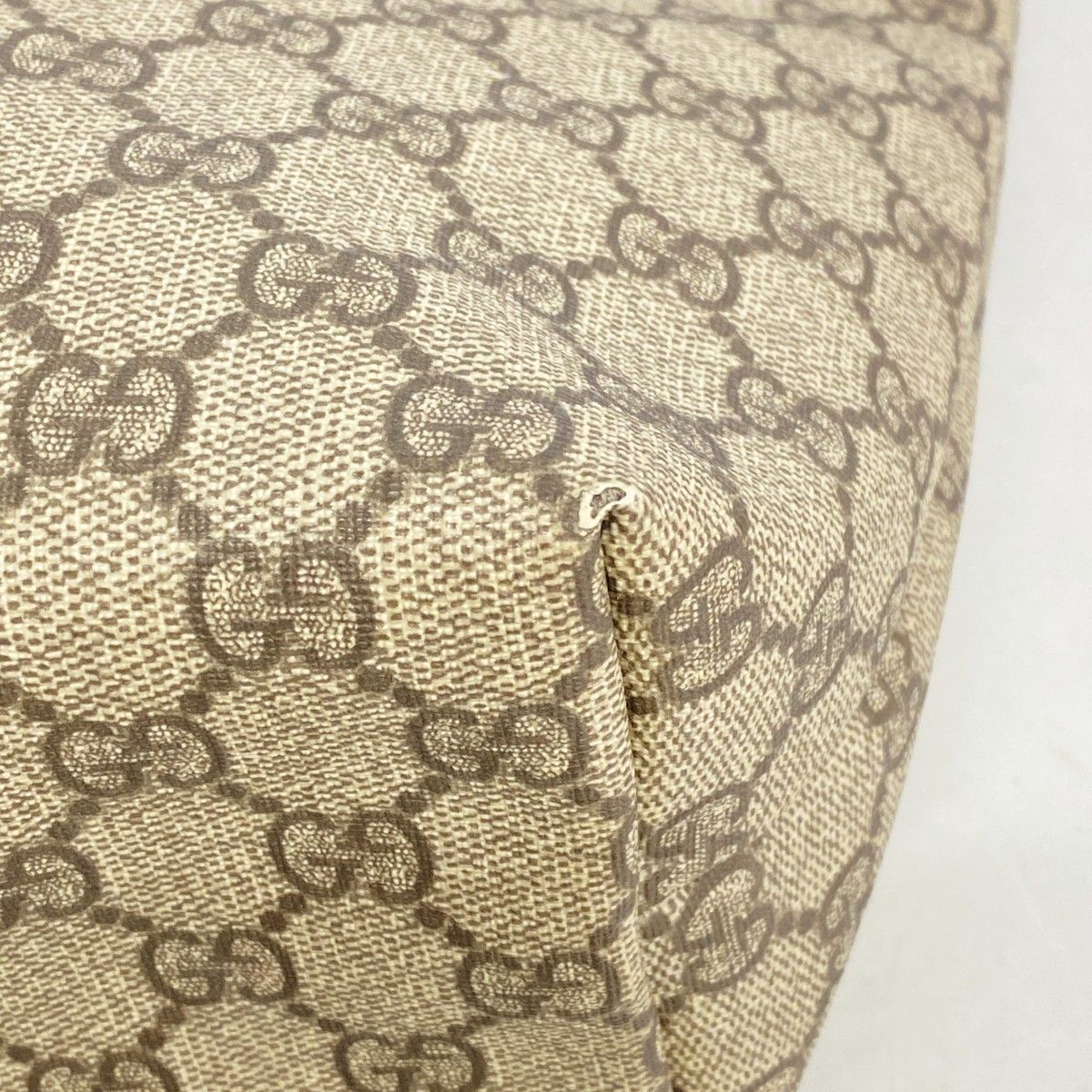Gucci Tote GG Supreme Brown Champagne Gold — view 7